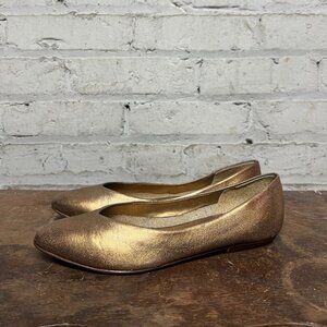 Brass Plum Shoes - Size 6 - Gold Flat